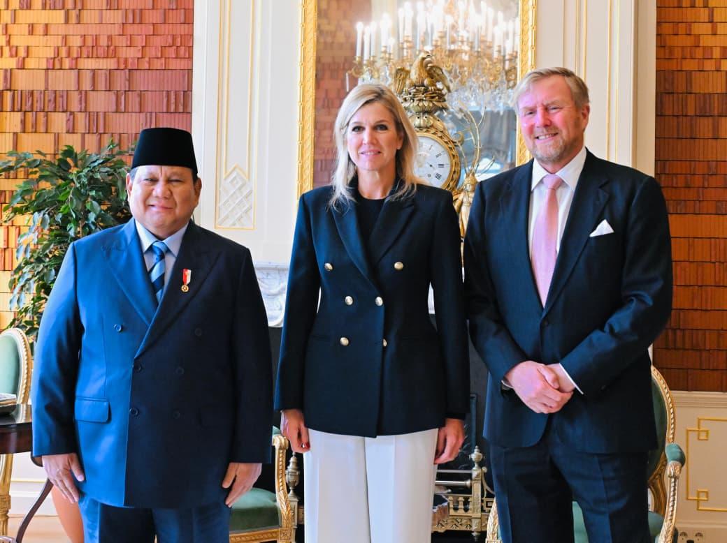 Presiden Prabowo diagendakan akan diterima secara resmi oleh Raja Belanda Willem-Alexander di Istana Huis ten Bosch.