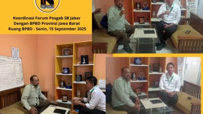 Pertemuan Koordinator Forum POSGAB SB Jabar dengan Ahli Muda Bidang Pencegahan dan Kesiapsiagaan BPBD Jabar