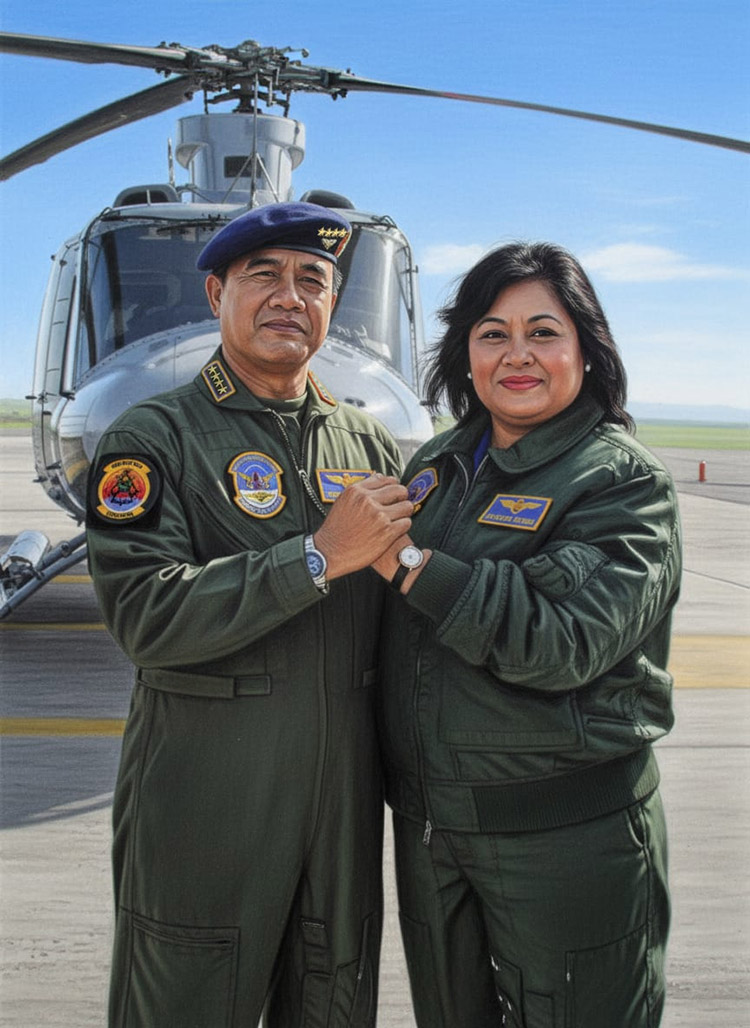 Laksamana TNI Dr. Ade Supandi, S.E., M.A.P. bersama istri, Dra. Endah Esti Hartaningsih – (Sumber: Majalah Integritas)