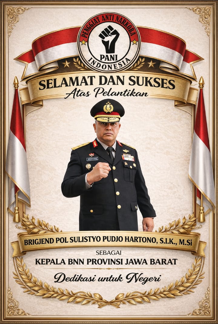Judul: Brigjen Pol. Sulistyo Pudjo Hartono Resmi Pimpin BNN Jawa Barat Sumber: Divhumas (PANI)