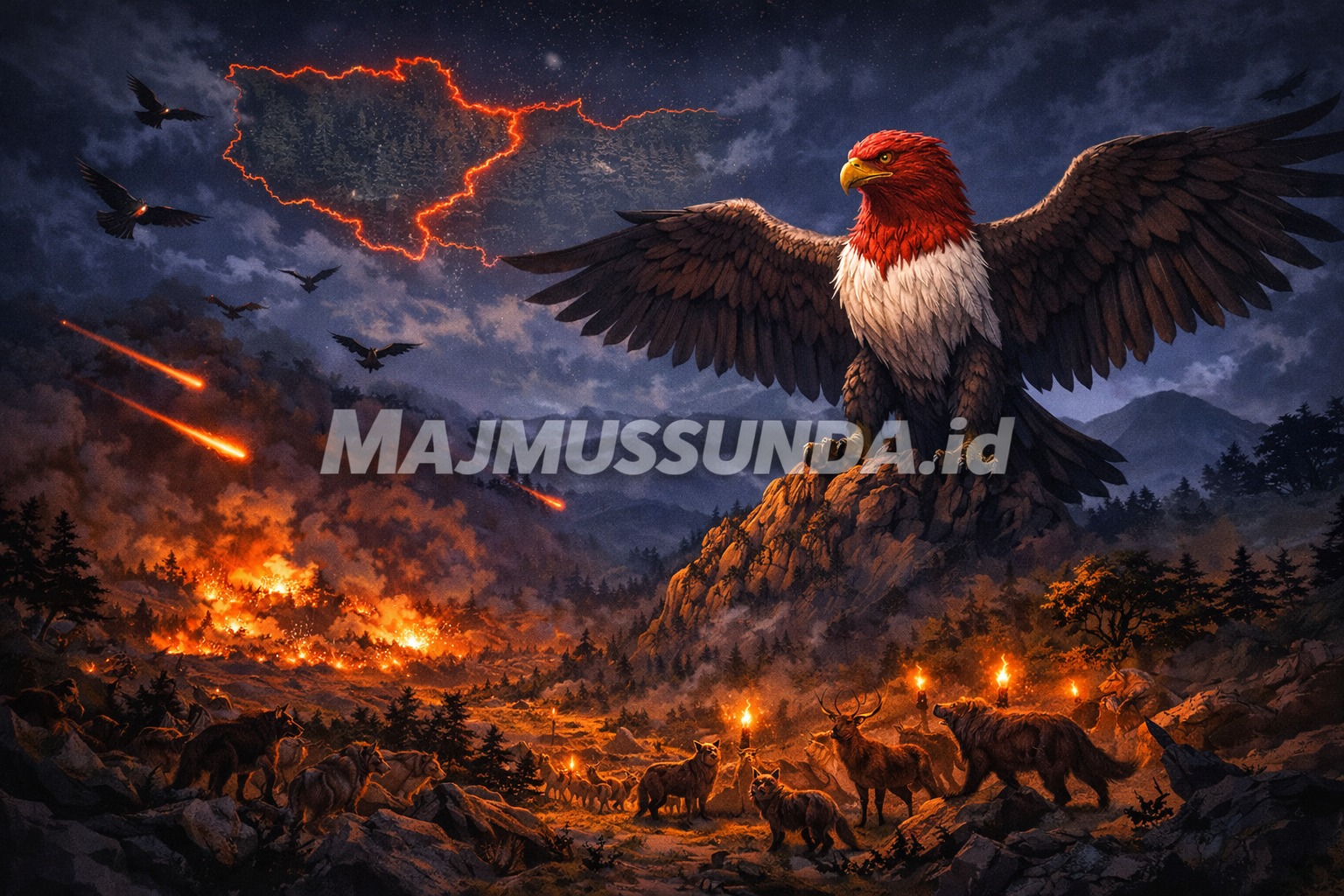 Berita Imaginer #006: Api di Perbatasan Rimba, Garuda Mengawasi Ketegangan Antar Kawanan