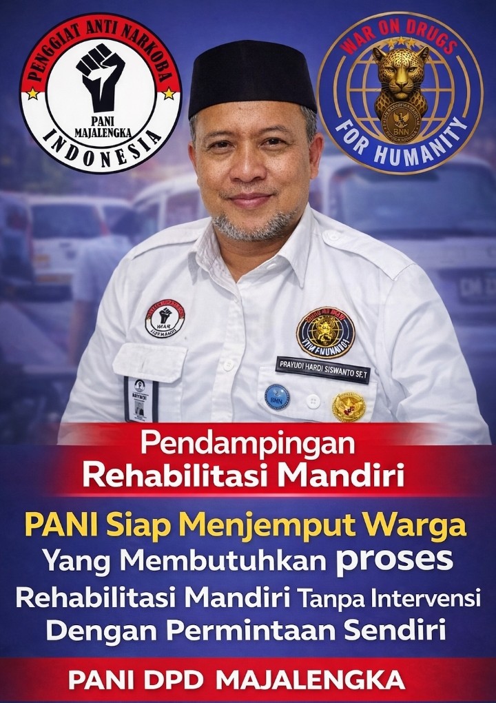 Berita terbaru MajumuSunda News.PANI DPD Majalengka Siap Jemput dan Dampingi Rehabilitasi Mandiri. Sumber: Humas Pani