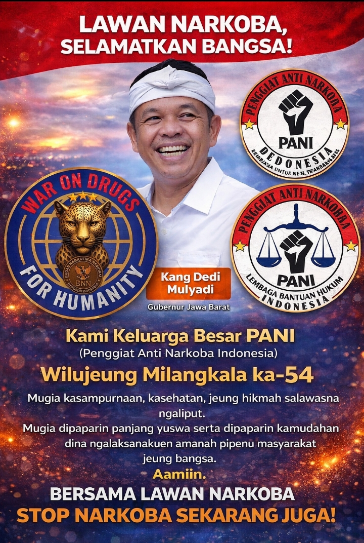 Berita terbaru MajmusSunda News, PANI Ucapkan Milangkala ke-54 untuk Kang Dedi Mulyadi. Sumber: PANI Pusat