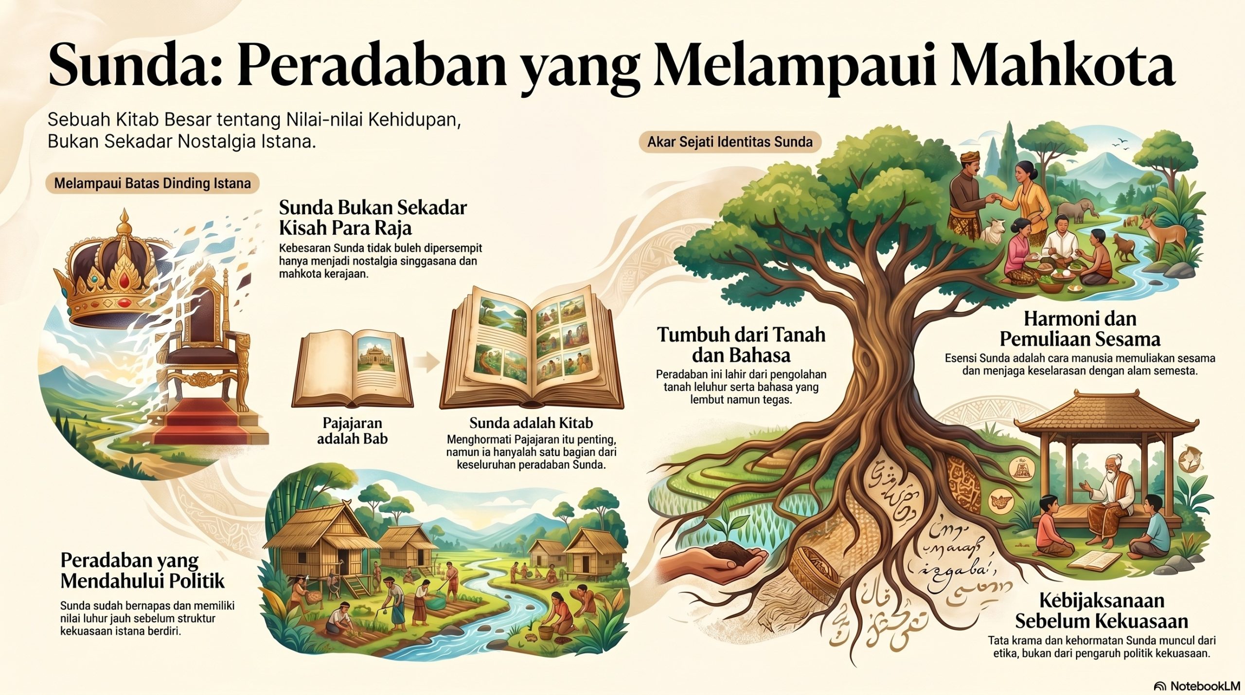 SUNDA, PERADABAN YANG TIDAK LAHIR DARI MAHKOTA : SUNDA TIDAK DIMULAI DARI ISTANA. Penulis: H. Dien At-Tasiki