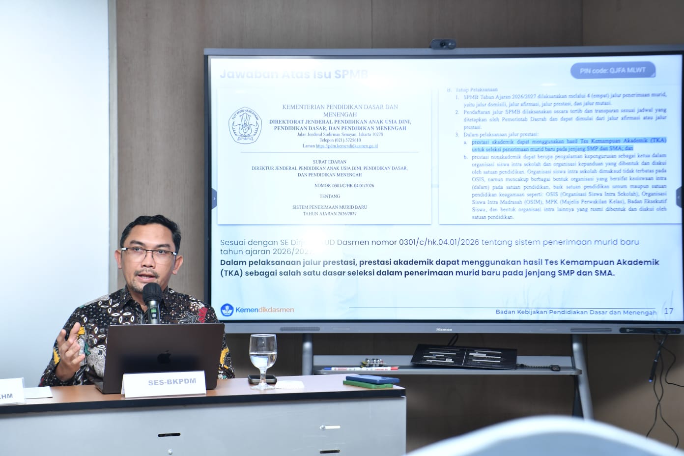 Pelaksanaan Tes Kemampuan Akademik