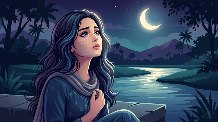 Ilustrasi: Seorang gadis termenung sendiri menatap langit dengan rasa duka yang mendalam - (Sumber: MMS)