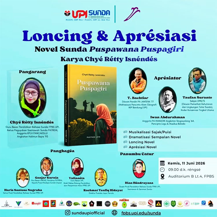Poster acara launching novel Sunda "Puspawana Puspagiri" karya Chye Retty Isnendes - (Sumber: FB)