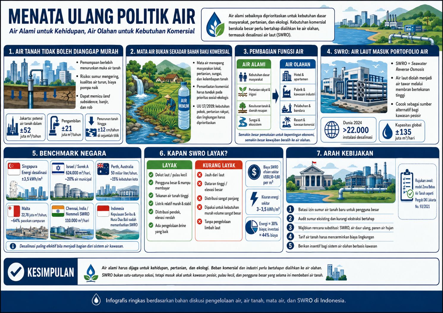 Menata Ulang Politik Air: Air Alami untuk Kehidupan, Air Olahan untuk Kebutuhan Komersial. Penulis: Eep S. Maqdir