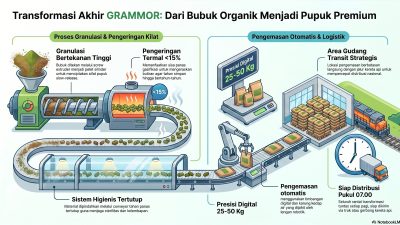 Kisah Sampah ke GRAMMOR: Bagian-14, Jalur Hilir Akhir, Ruang Granulator, Extruder, dan Packaging