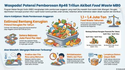 Pemerintah Diperkirakan Buang-Buang Duit Rp36–46 Triliun per Tahun Akibat Food Waste MBG