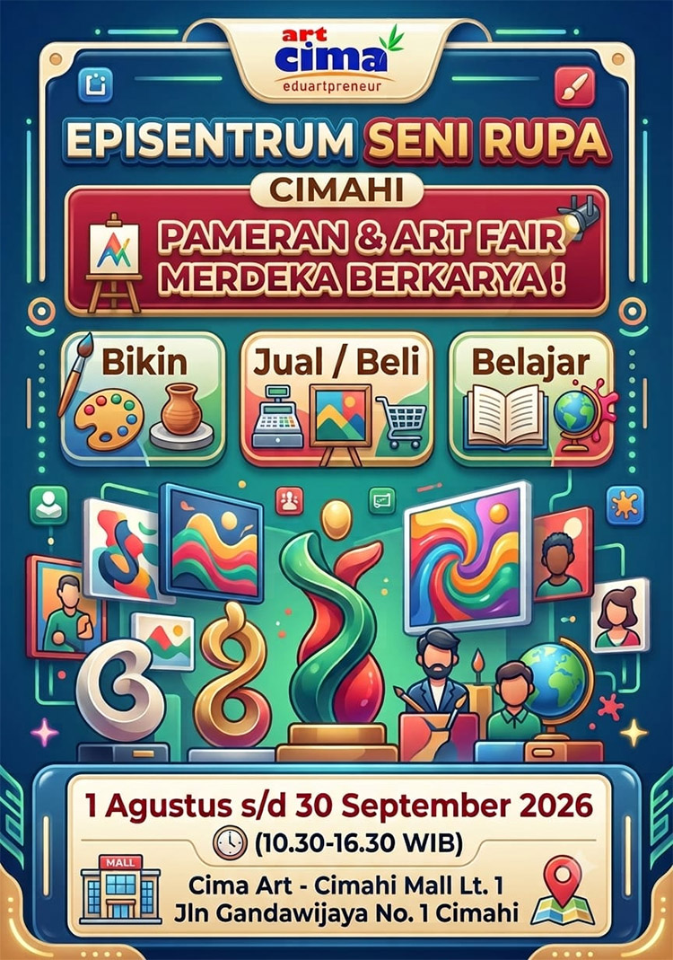 Flyer Pameran dan Art Fair bertajuk "Merdeka Berkarya" yang akan digelar pada 1 Agustus - 31 September 2026 - (Sumber: Cima'Art Edupreneur)