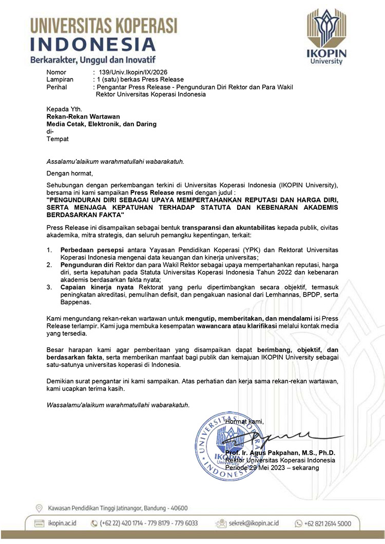 Pengantar Perss Release - (Sumber: IKOPIN University)
